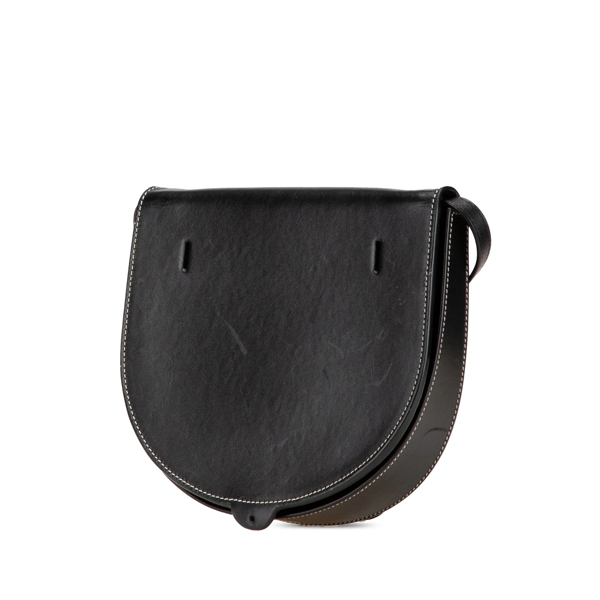 Black LOEWE Small Leather Heel Pouch Crossbody Bag