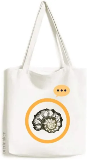 Black Marine Life Snail Pattern Expression Gift Sack Canvas Tote Shoulder Bag