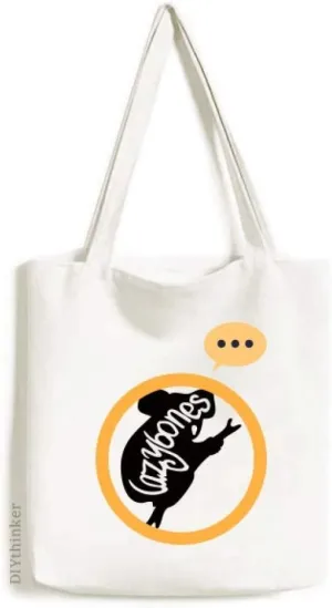 Black Sloth Animal Outline Natural Expression Gift Sack Canvas Tote Shoulder Bag