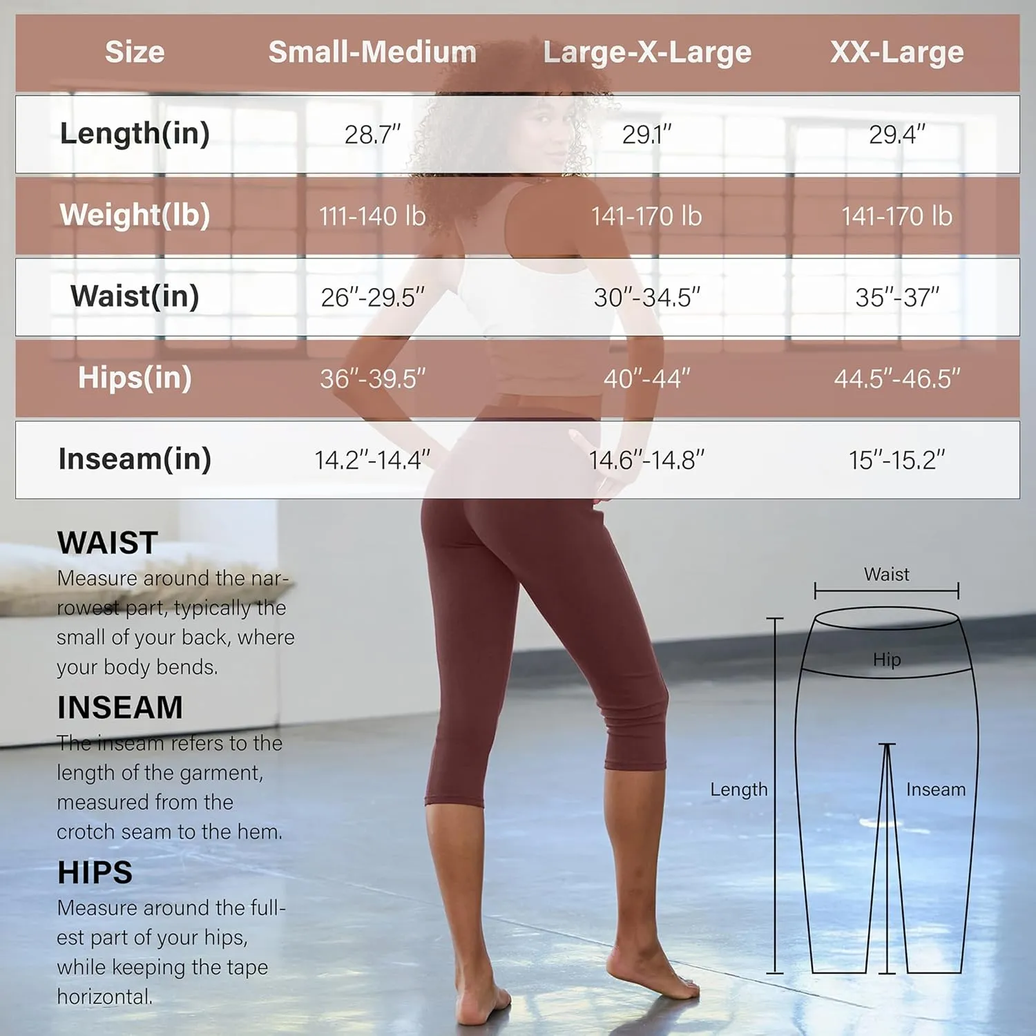Blisset Women's High Waisted Capri Buttery Soft Tummy Control No See Through Workout Athletic Running Yoga Cycling