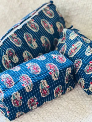 Block Printed Cosmetic Pouches- Set of 3