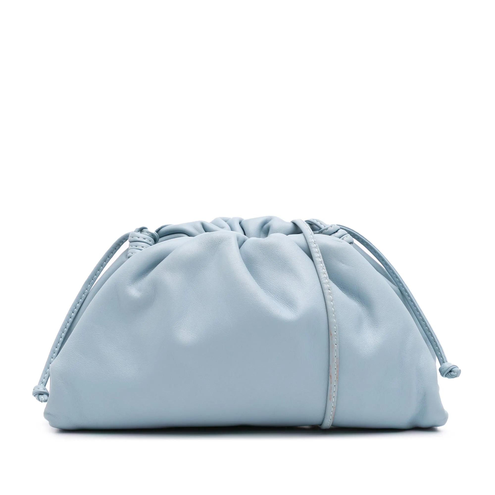 Blue Bottega Veneta Lambskin The Mini Pouch Crossbody Bag