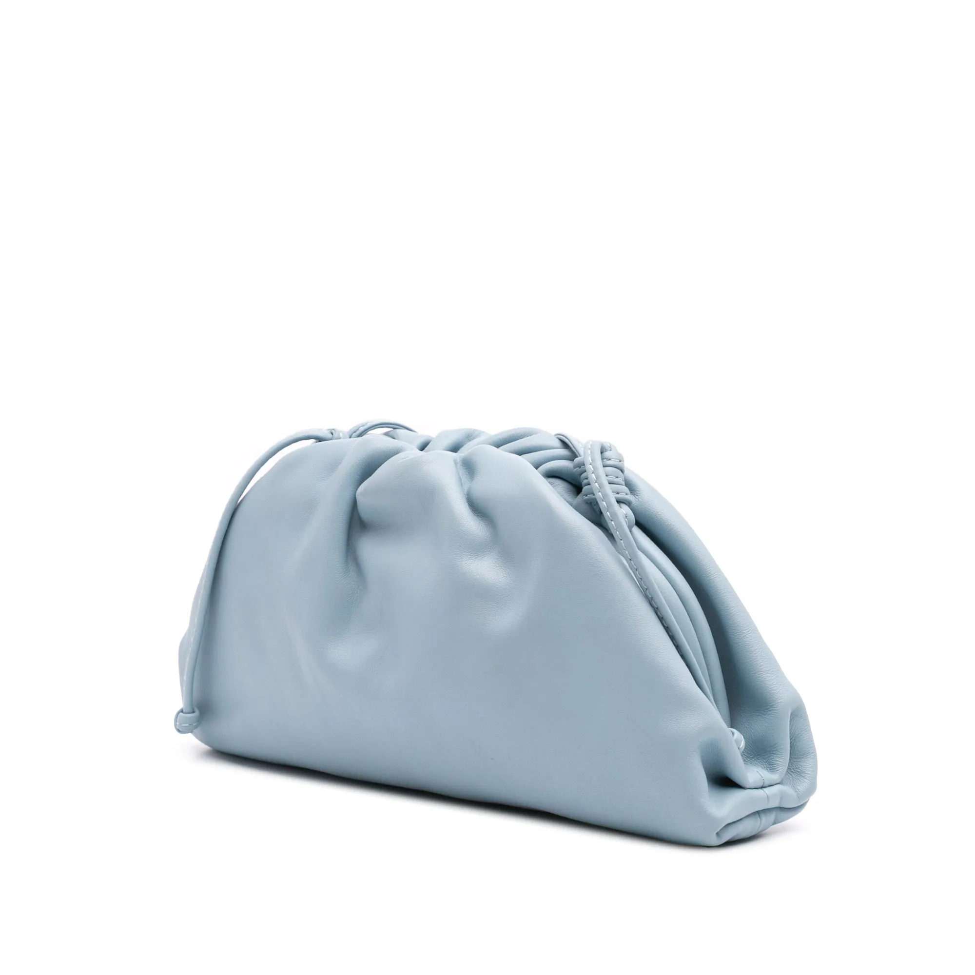 Blue Bottega Veneta Lambskin The Mini Pouch Crossbody Bag