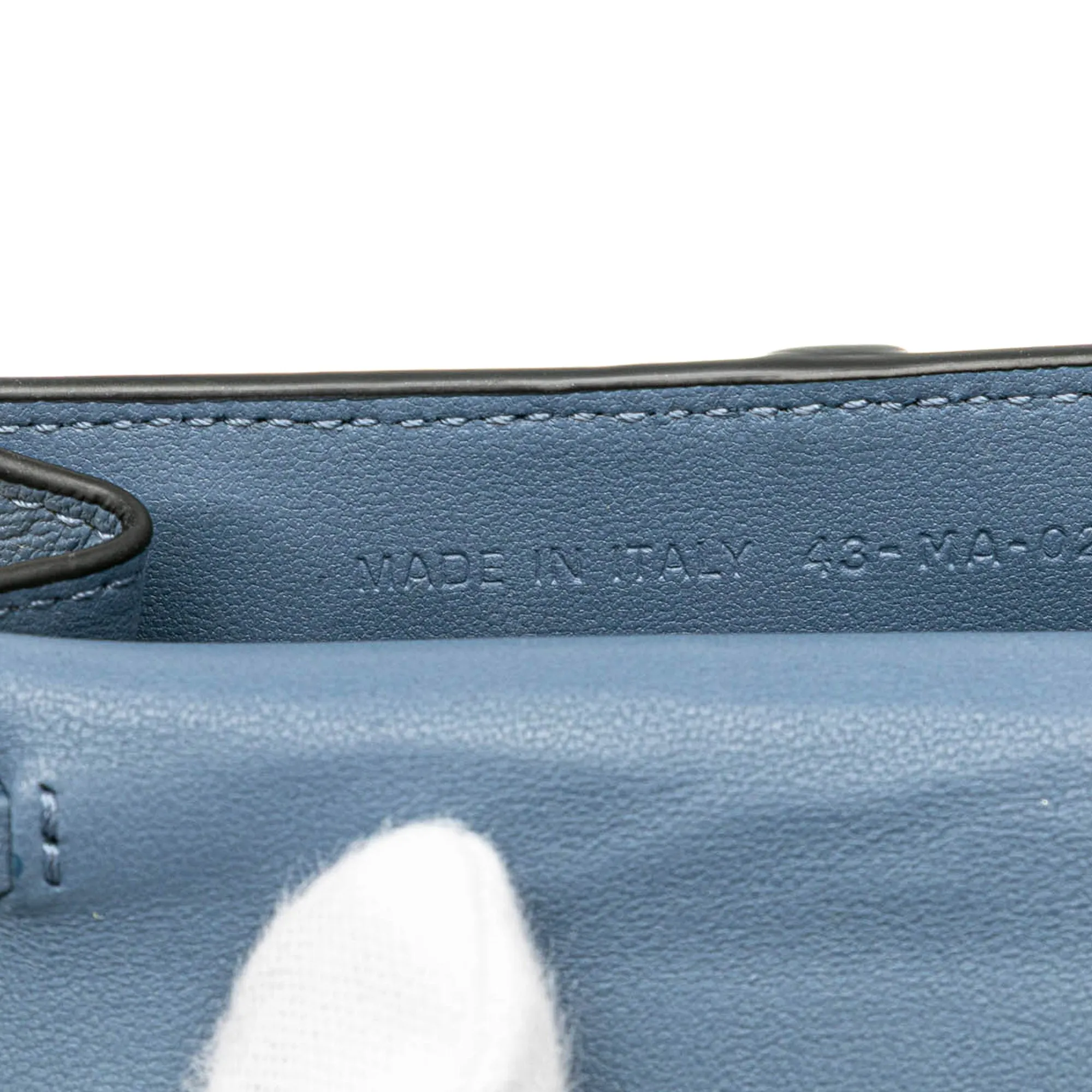 Blue Dior Nano Goatskin Saddle Chain Pouch Crossbody Bag