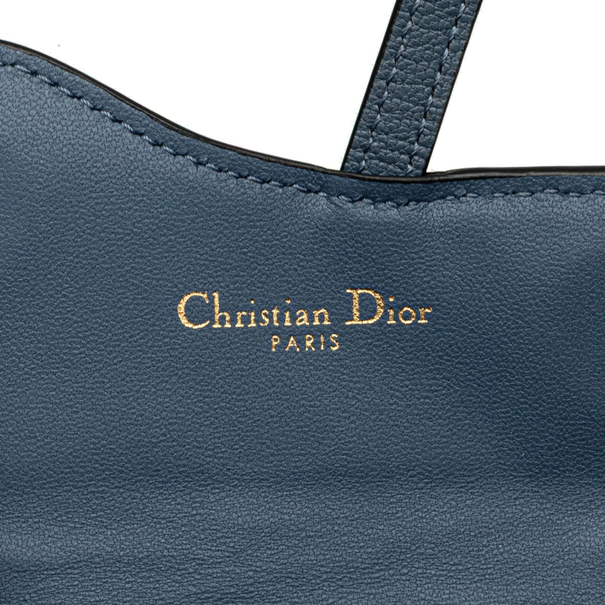 Blue Dior Nano Goatskin Saddle Chain Pouch Crossbody Bag