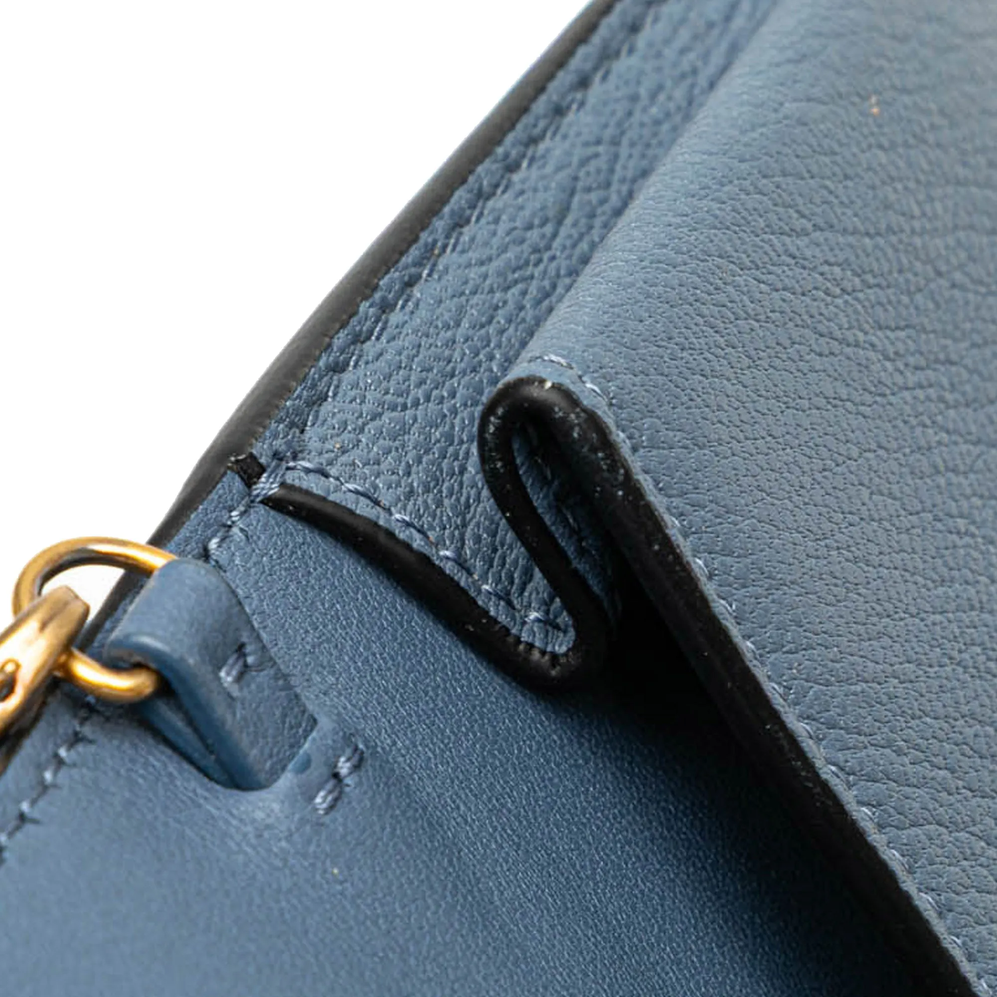 Blue Dior Nano Goatskin Saddle Chain Pouch Crossbody Bag