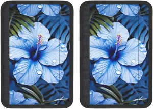 Blue Flower Tropical Car Seat Belt Pad 2 Pack Universal Fit Seatbelt Cover Soft and Comfortable Backpack Shoulder Pad Adjustable Neck Cushion Protector Harness Pad for Car Bag