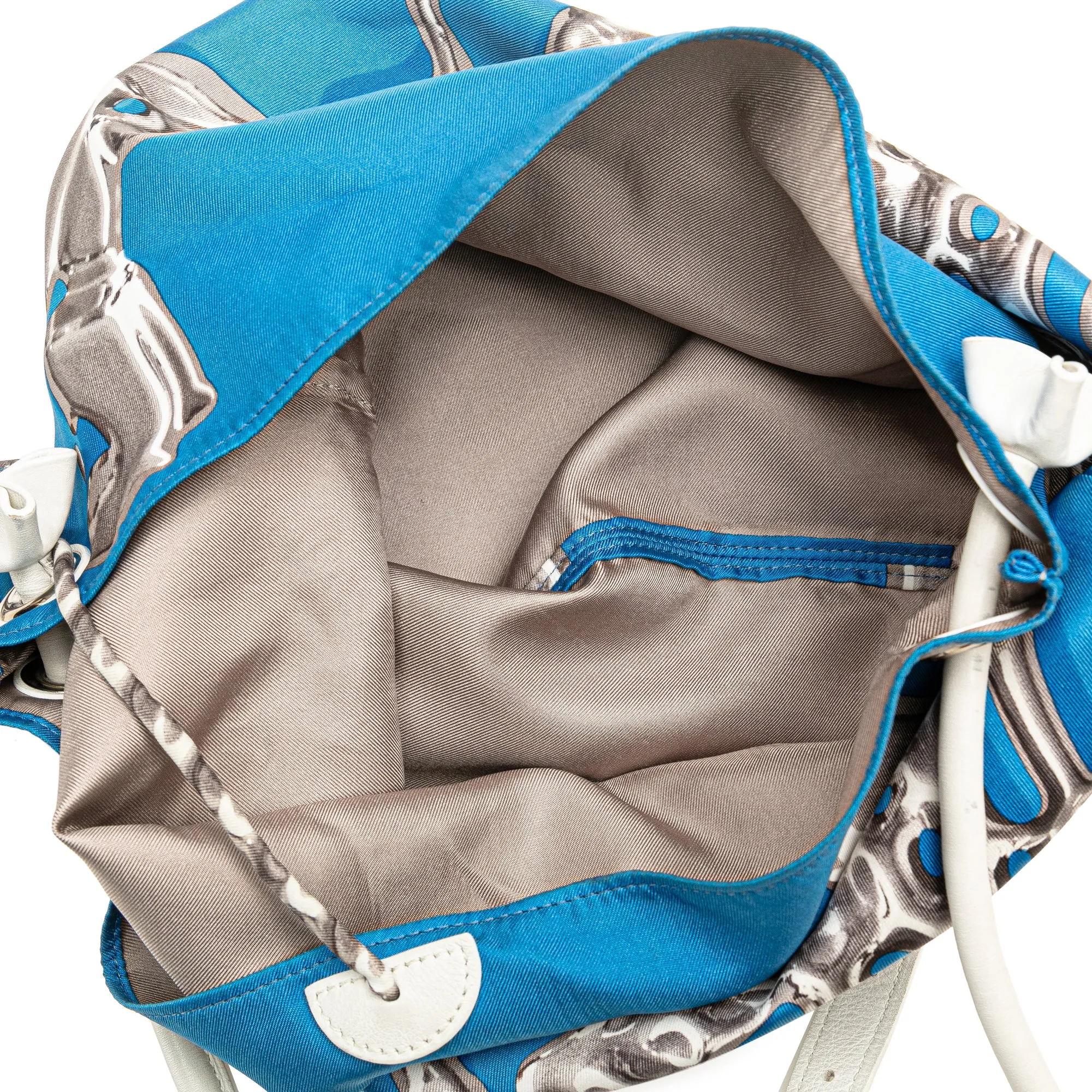 Blue Hermès Vif Argent Silky City 33 Crossbody Bag