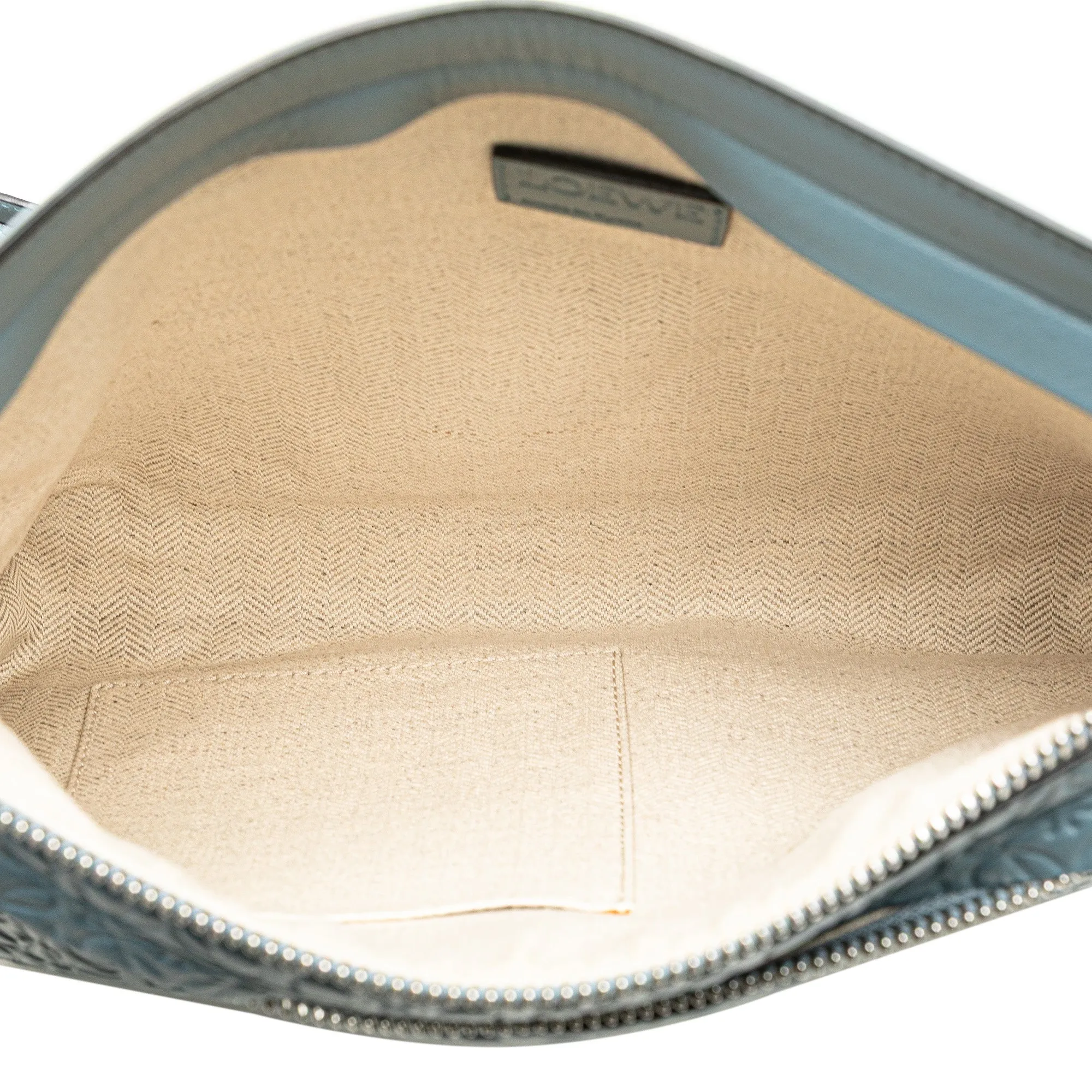 Blue LOEWE Leather Repeat Anagram Double T Pouch Crossbody Bag