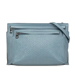 Blue LOEWE Leather Repeat Anagram Double T Pouch Crossbody Bag