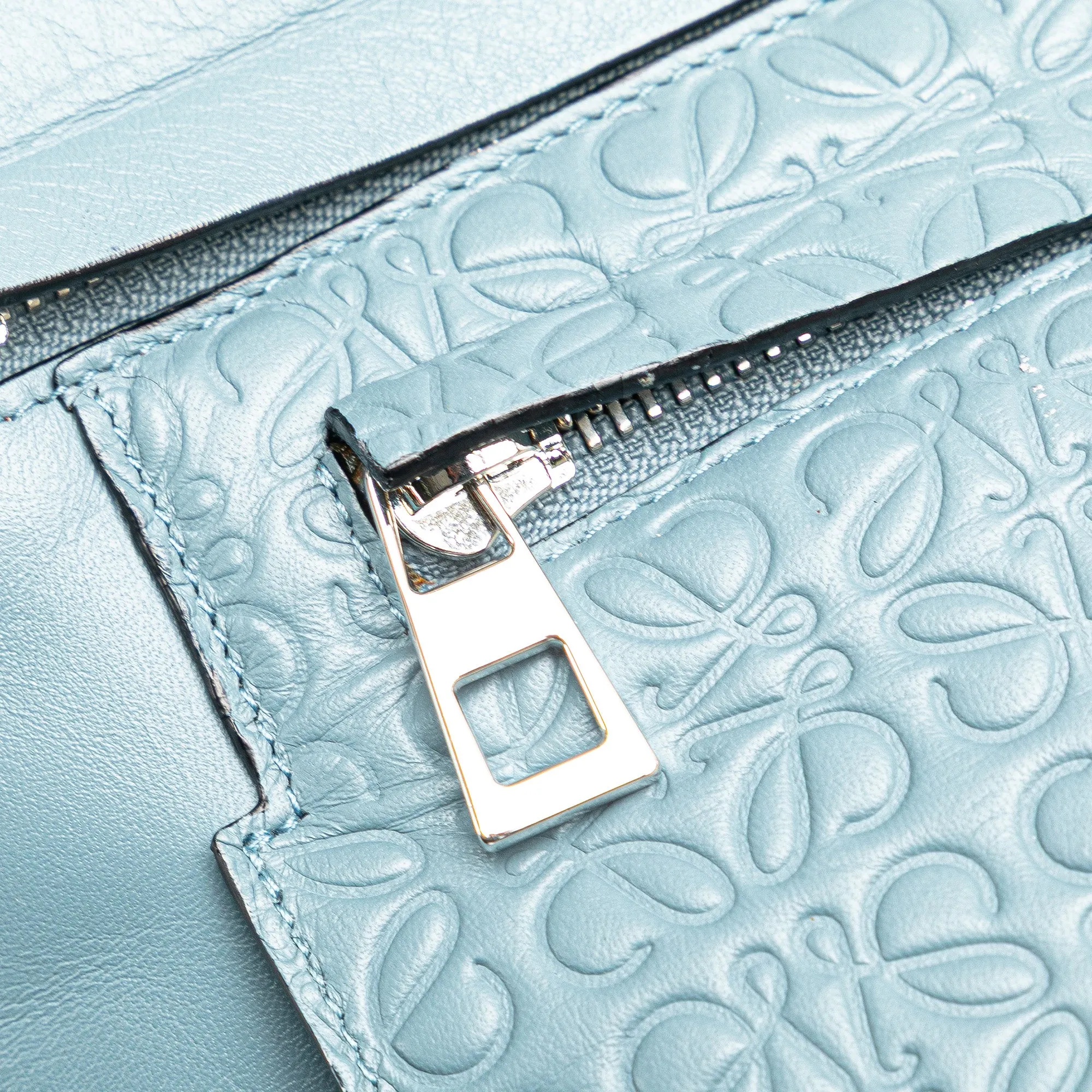 Blue LOEWE Leather Repeat Anagram Double T Pouch Crossbody Bag