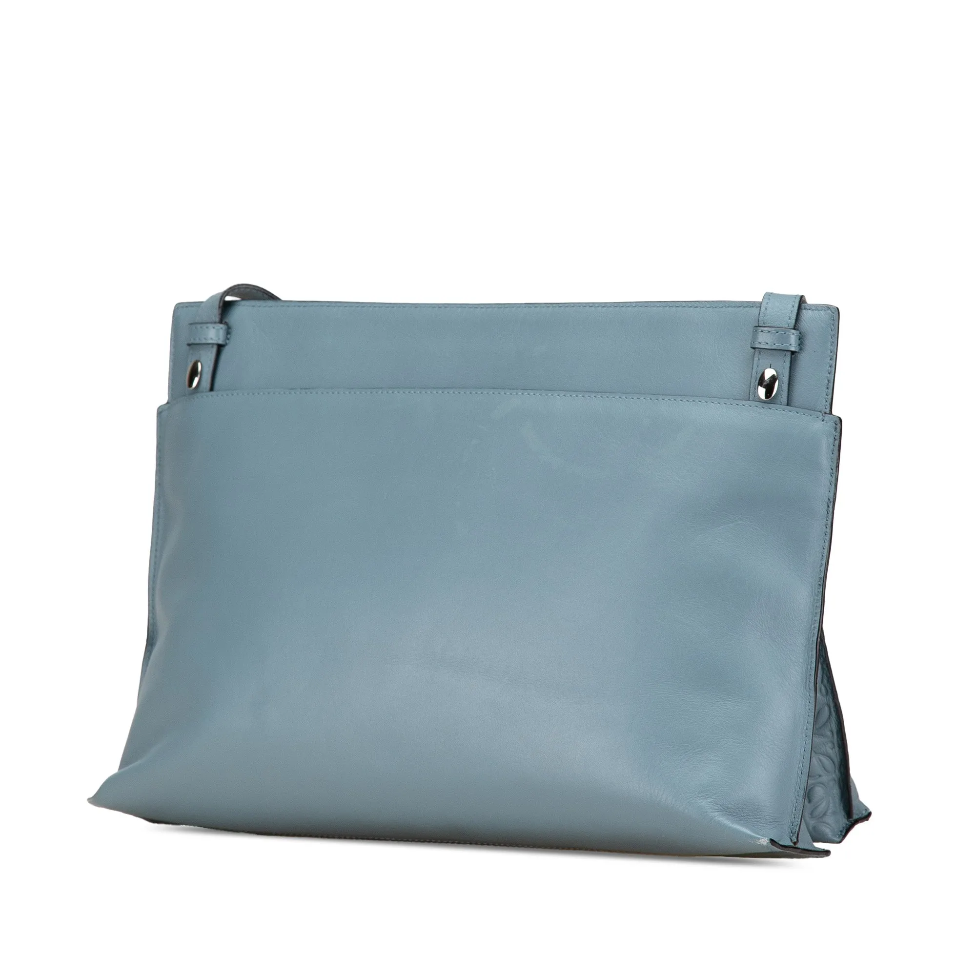Blue LOEWE Leather Repeat Anagram Double T Pouch Crossbody Bag