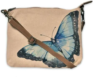Blue Morphal Pattern - Wristlet Wallets for Women, Crossbody Sling Bags,100% Cotton Canvas, Cotton Canvas Purses