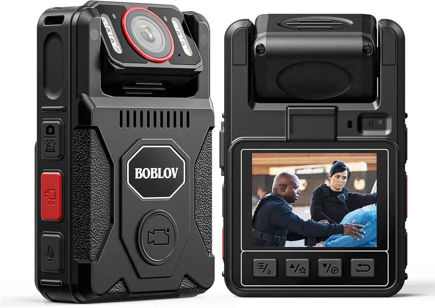 BOBLOV M7Pro 4K GPS Body Worn Camera, Internal 256GB Body Camera with Audio, 180° Rotate Lens, 4000mAh for 14 Hours Video Recording, Fast Charging with 4-5 Hrs for Law Enforcement, Delivery(256GB