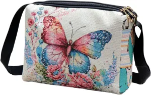 Boho Embroid Shoulder Bag for Women Crossbody, Adjustable Canvas Travel Crossbody Bag with Zipper, Shoulder Bag Mother Gift