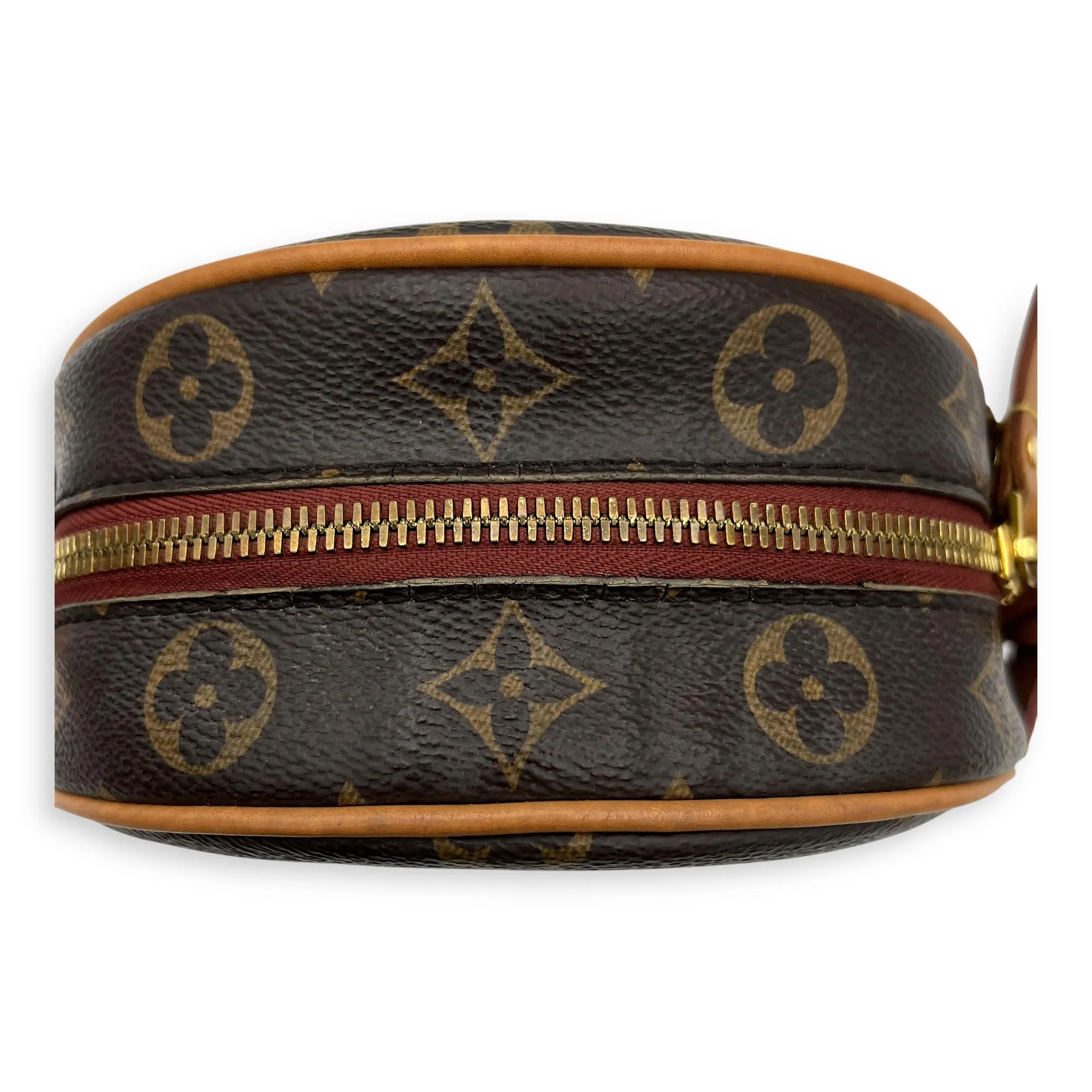 Boite a Chapeau PM Brown Crossbody Bag in Monogram Coated Canvas, Gold hardware