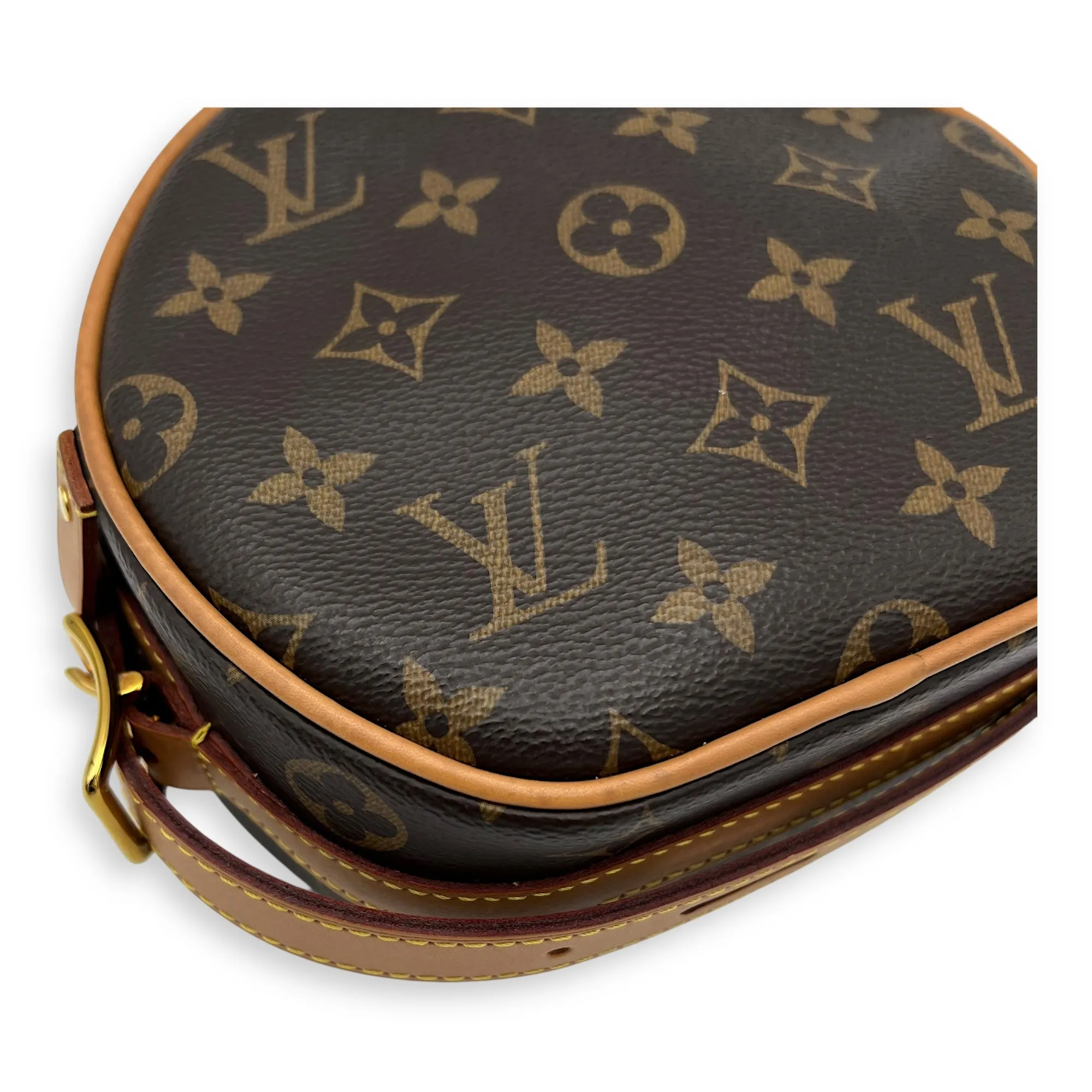 Boite a Chapeau PM Brown Crossbody Bag in Monogram Coated Canvas, Gold hardware