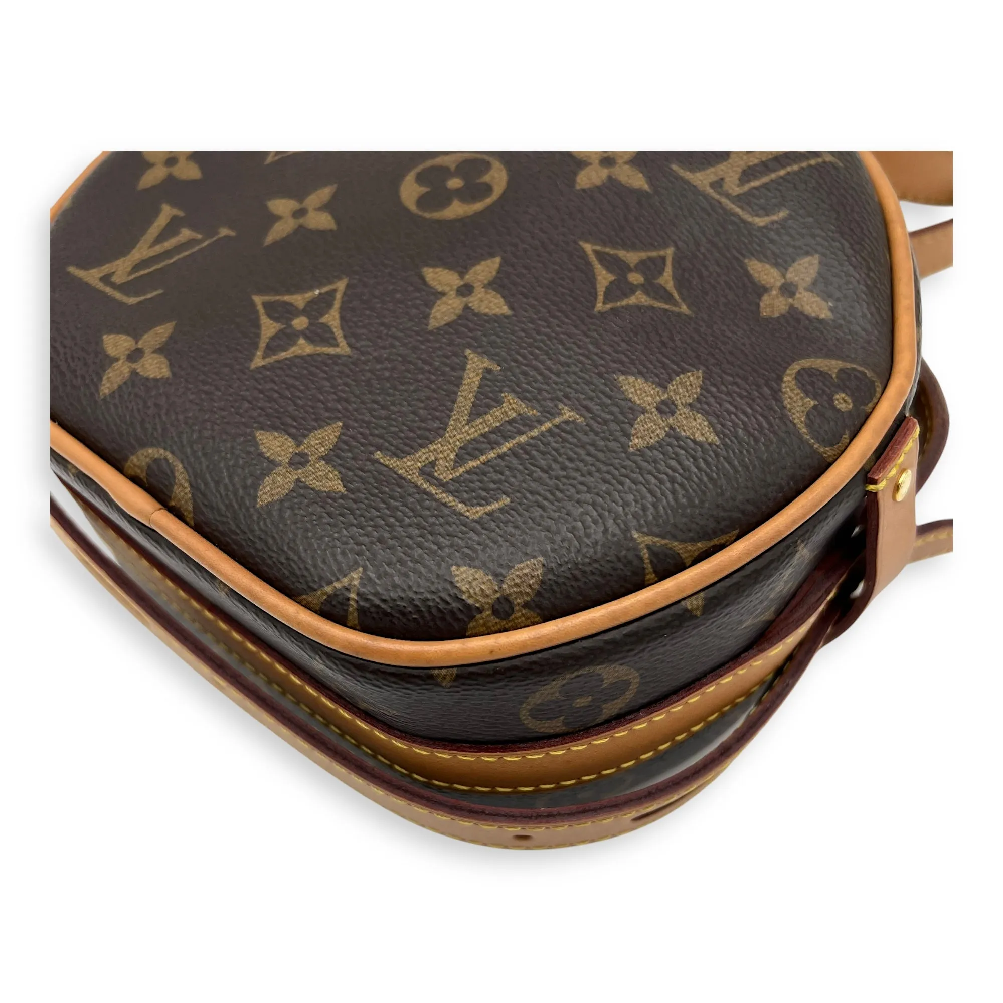 Boite a Chapeau PM Brown Crossbody Bag in Monogram Coated Canvas, Gold hardware