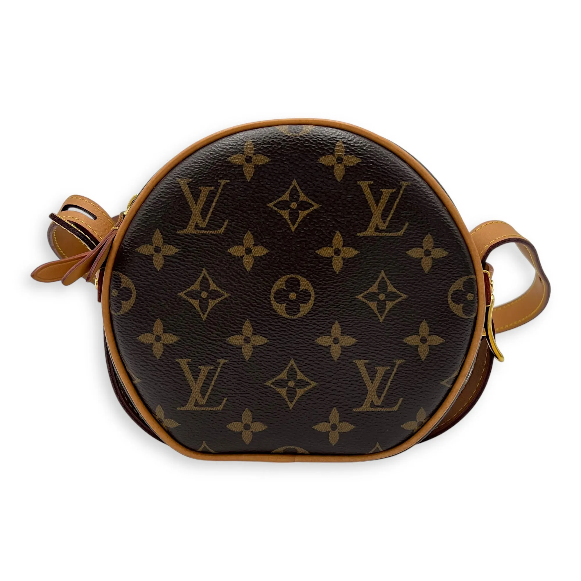 Boite a Chapeau PM Brown Crossbody Bag in Monogram Coated Canvas, Gold hardware