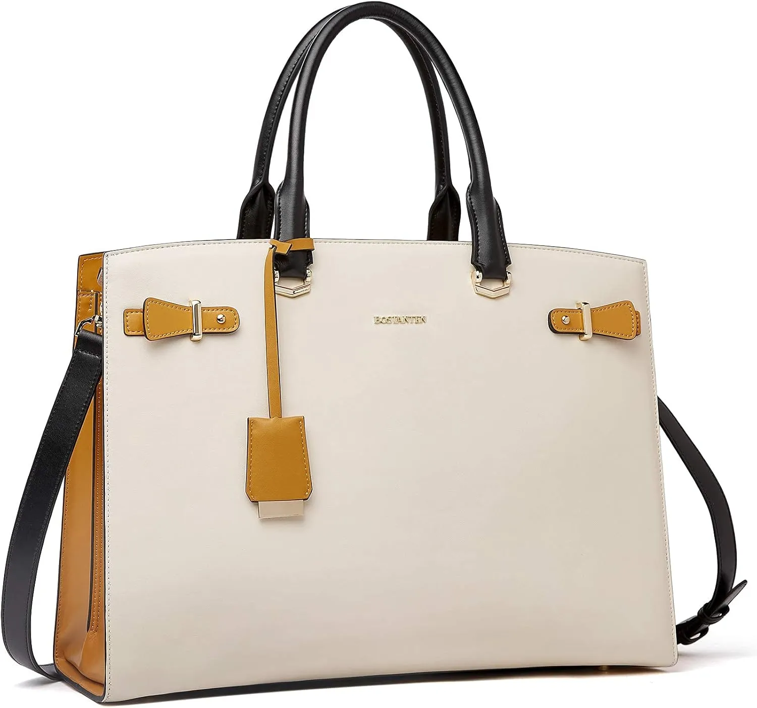BOSTANTEN Briefcase for Women 15.6 Inch Genuine Leather Laptop Briefcase Shoulder Work Tote Bag Purse