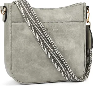 BOSTANTEN Crossbody Bags for Women Trendy Vegan Leather Hobo Purses Shoulder Handbags With Wide Shoulder Strap