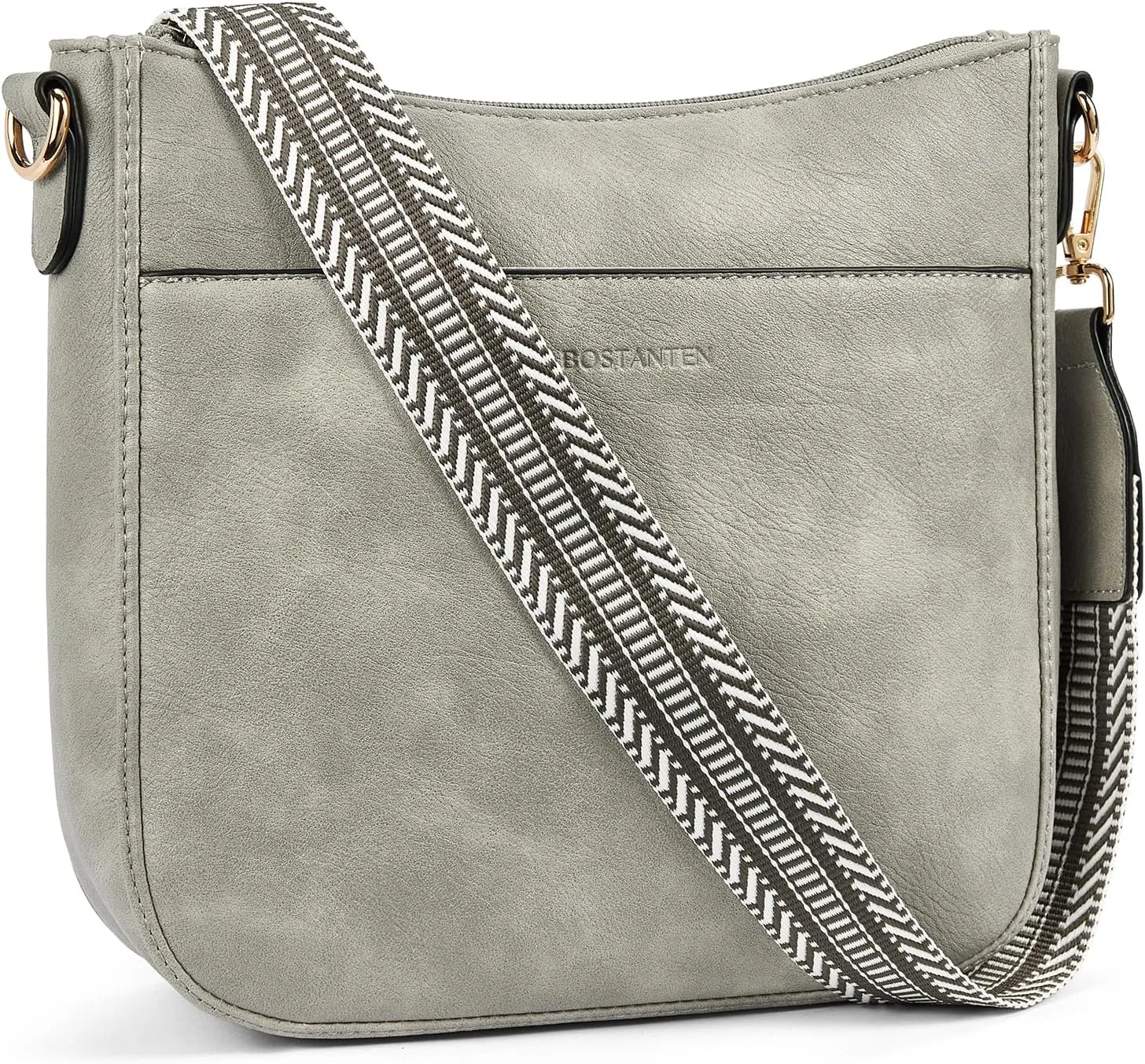 BOSTANTEN Crossbody Bags for Women Trendy Vegan Leather Hobo Purses Shoulder Handbags With Wide Shoulder Strap