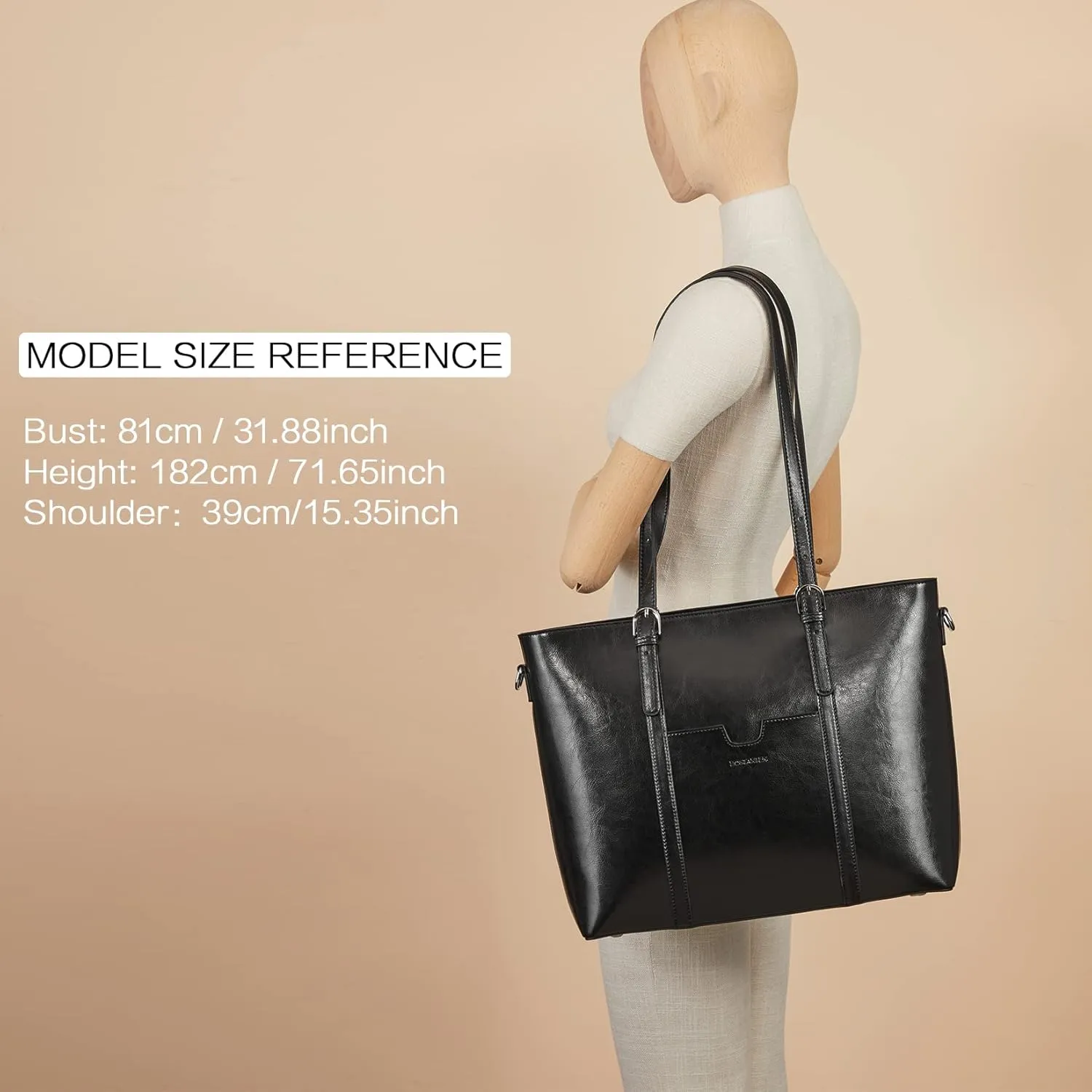 BOSTANTEN Womens Leather Laptop Tote Office Shoulder Handbag Vintage Briefcase 15.6 inch Computer Work Purse