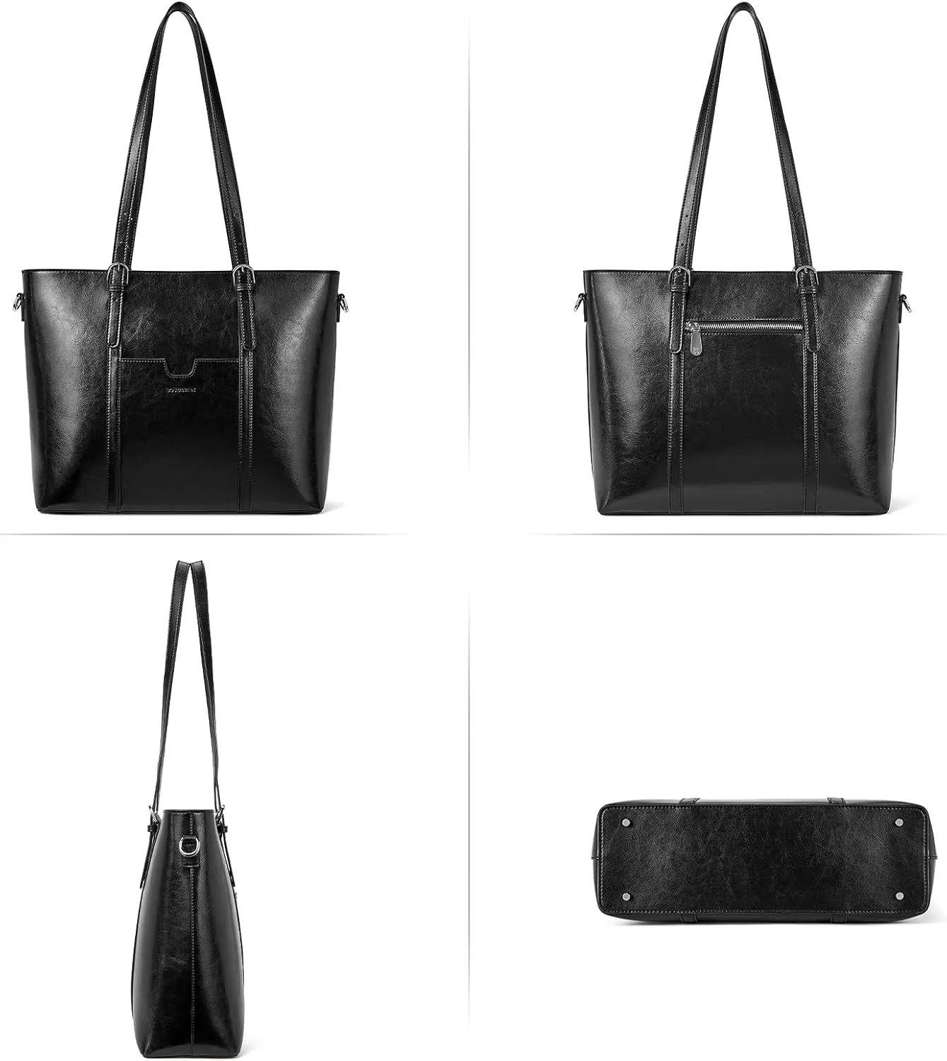 BOSTANTEN Womens Leather Laptop Tote Office Shoulder Handbag Vintage Briefcase 15.6 inch Computer Work Purse