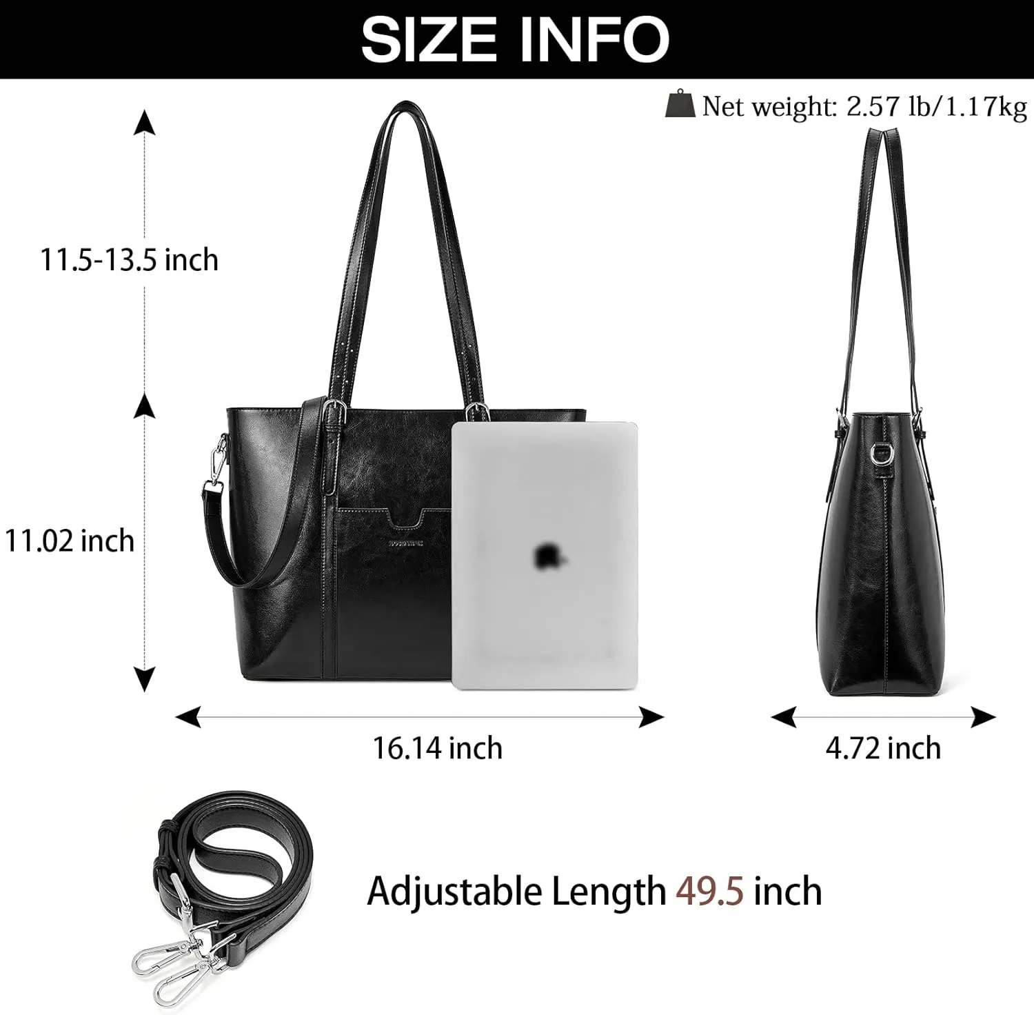 BOSTANTEN Womens Leather Laptop Tote Office Shoulder Handbag Vintage Briefcase 15.6 inch Computer Work Purse