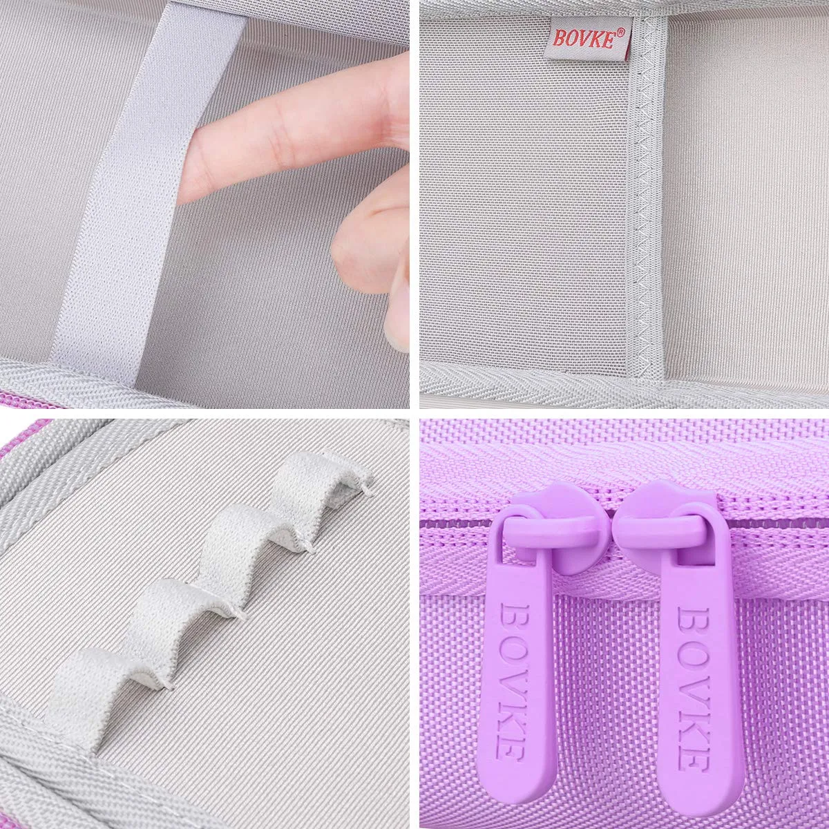 BOVKE Hard Stethoscope Case for 3M Littmann Classic III, Lightweight II S.E, Cardiology IV Diagnostic, MDF Acoustica Deluxe Stethoscopes - Extra Room for Taylor Percussion Hammer and Penlights, Purple