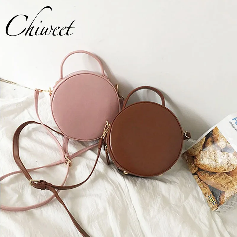 Brand 2018 Chic Small Round Handbag Designer Women Candy Color Crossbody Messenger Bags Casual Shape Tote Girls Shoulder Bag Sac