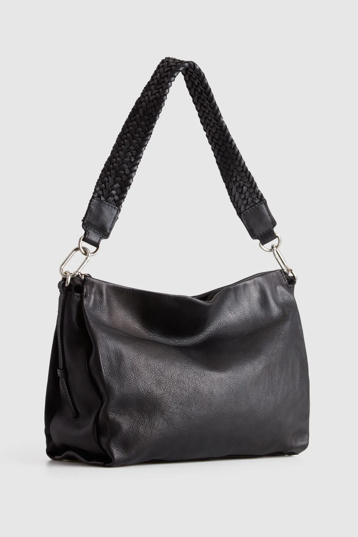 Bree Leather Braid Shoulder Bag