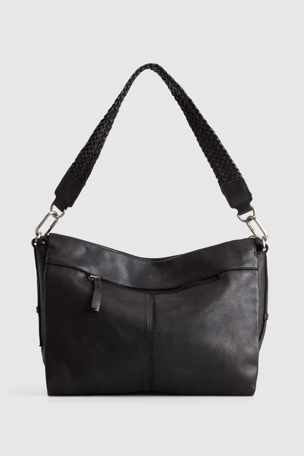 Bree Leather Braid Shoulder Bag