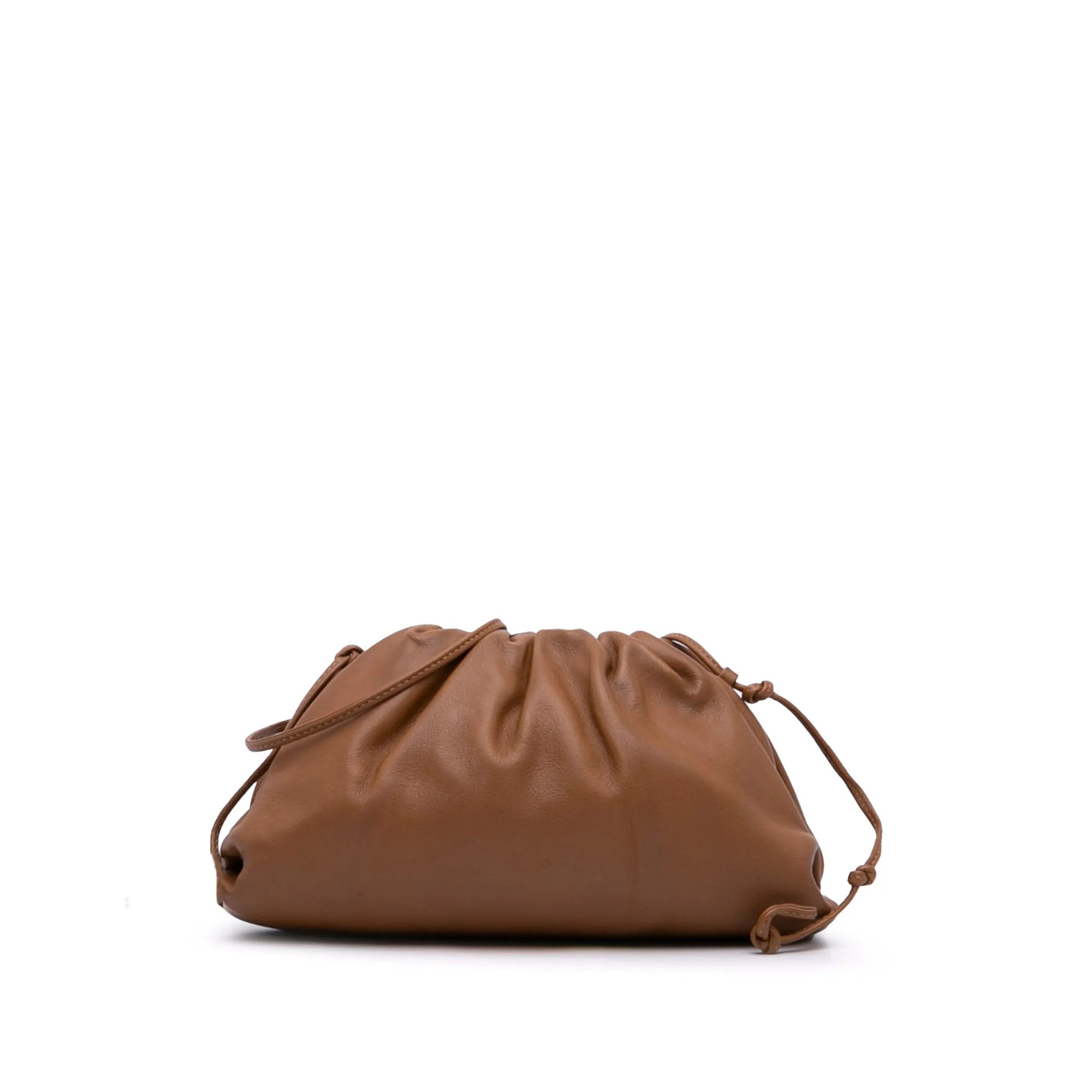 Brown Bottega Veneta Lambskin The Mini Pouch Crossbody Bag