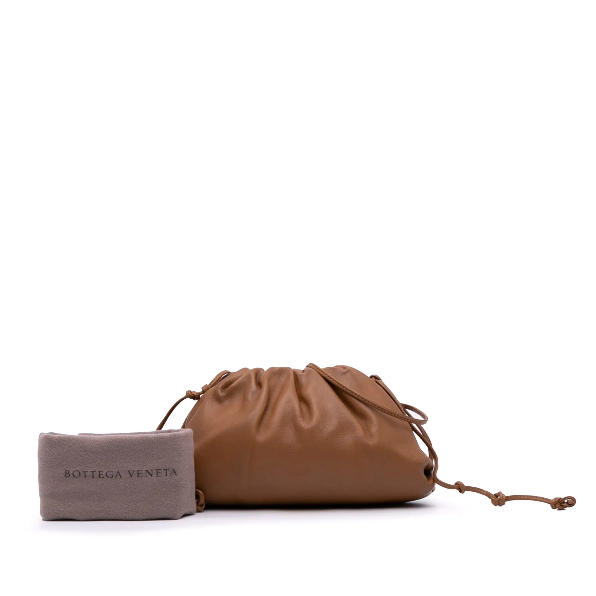 Brown Bottega Veneta Lambskin The Mini Pouch Crossbody Bag