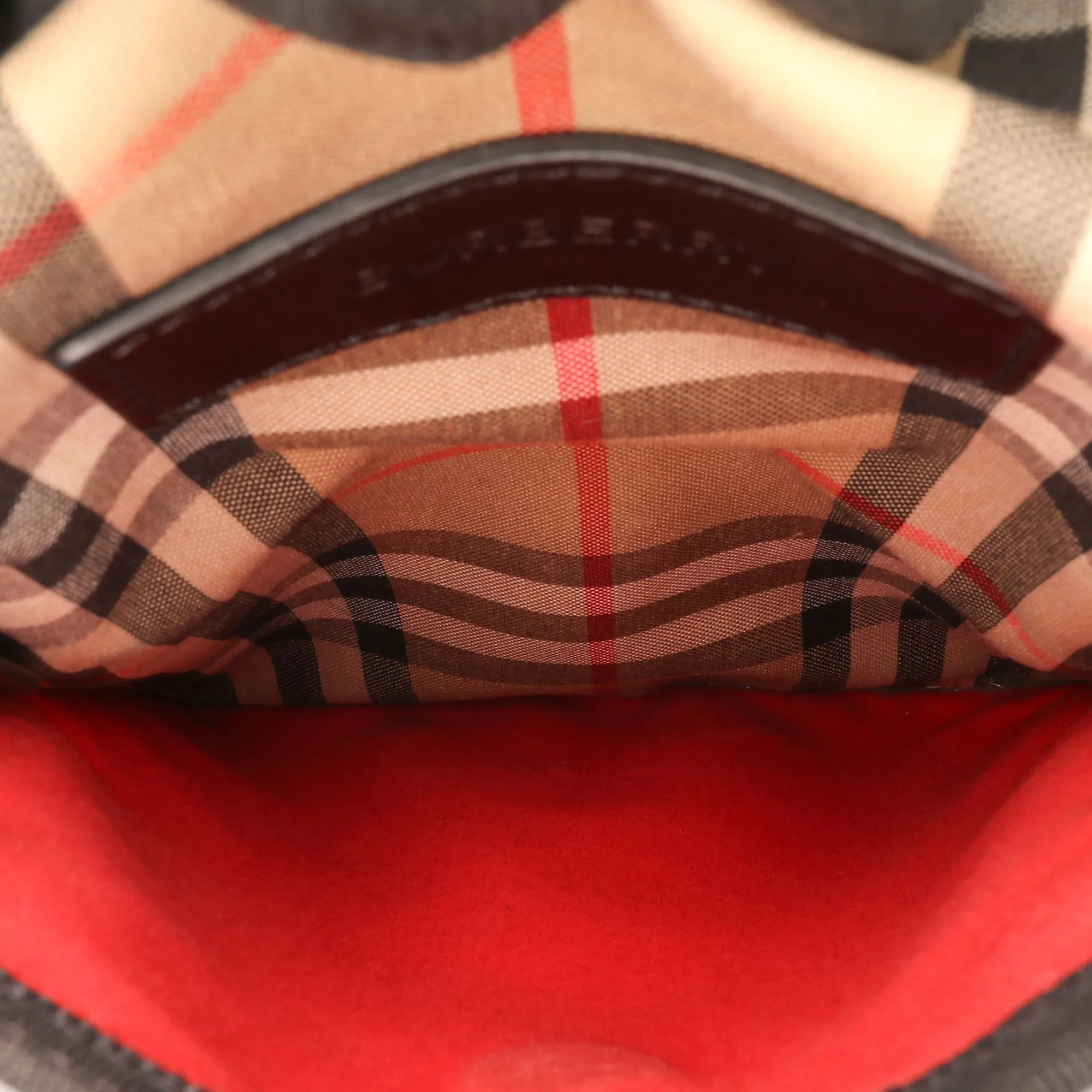 Brown Burberry House Check Canvas Phone Pouch Crossbody