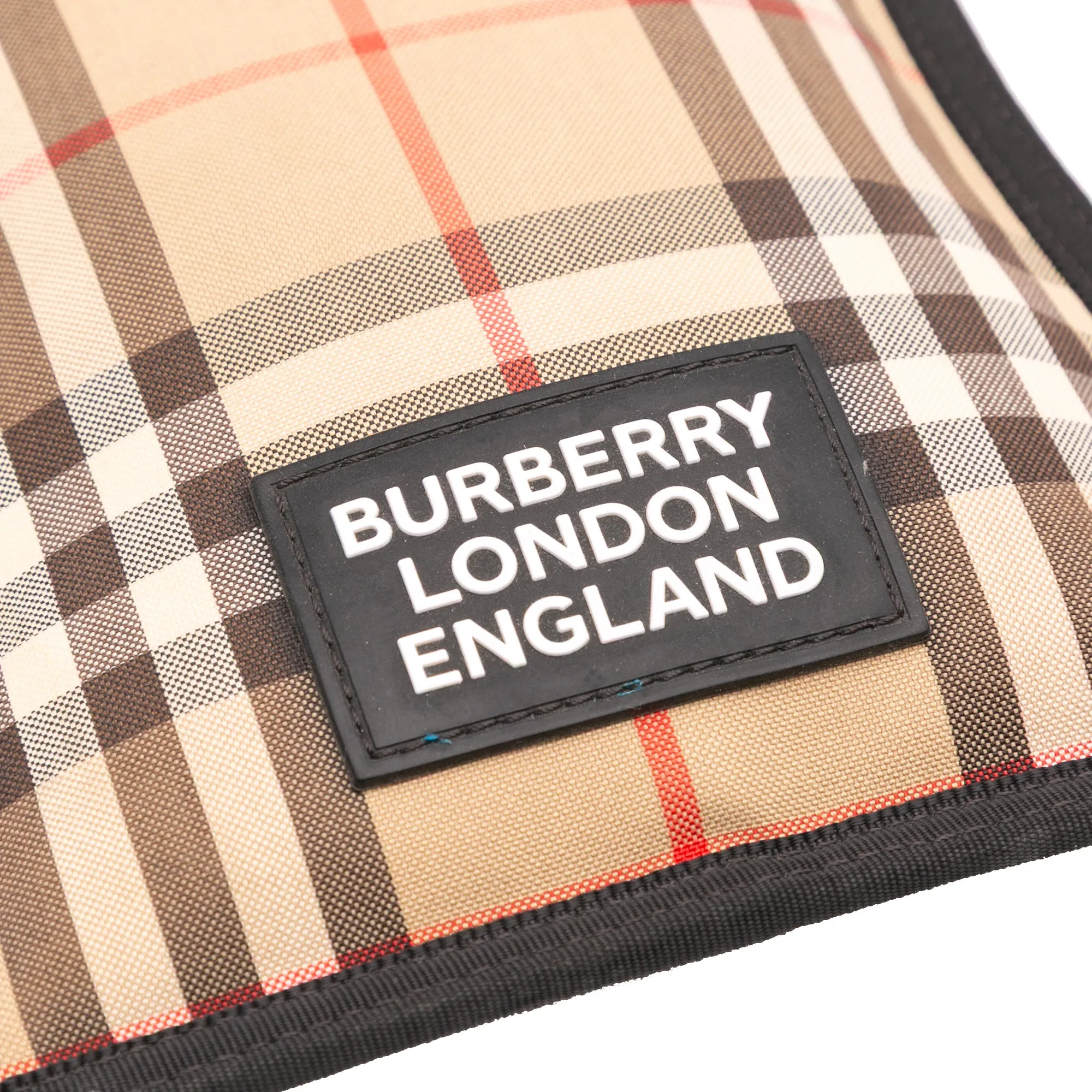 Brown Burberry House Check Canvas Phone Pouch Crossbody