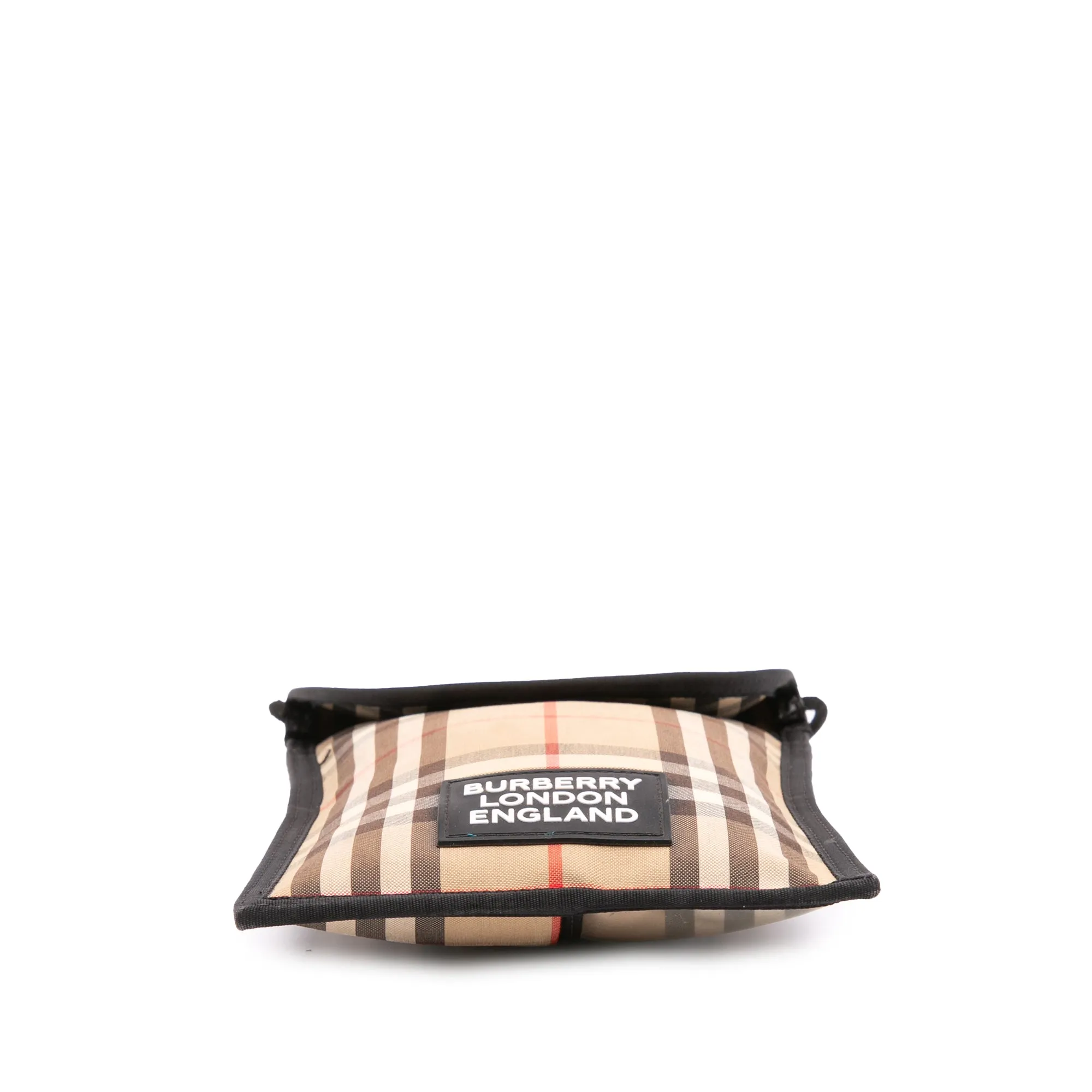 Brown Burberry House Check Canvas Phone Pouch Crossbody
