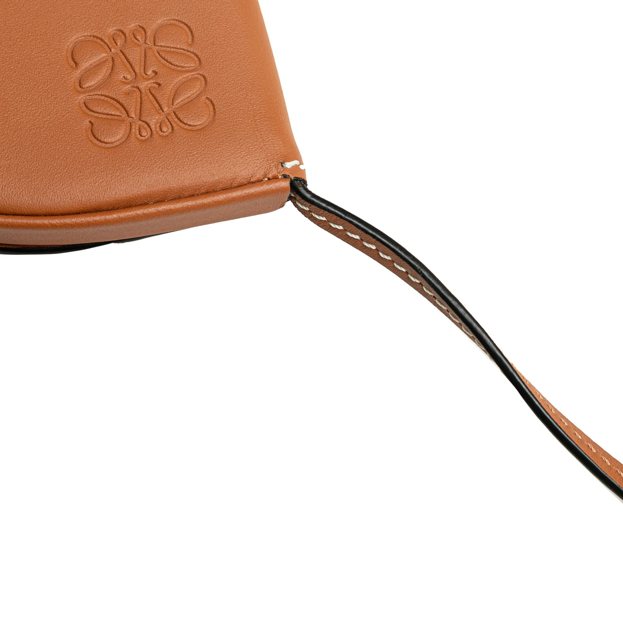 Brown LOEWE Mini Soft Calfskin Heel Pouch Crossbody Bag