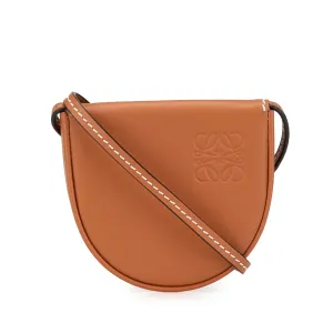 Brown LOEWE Mini Soft Calfskin Heel Pouch Crossbody Bag