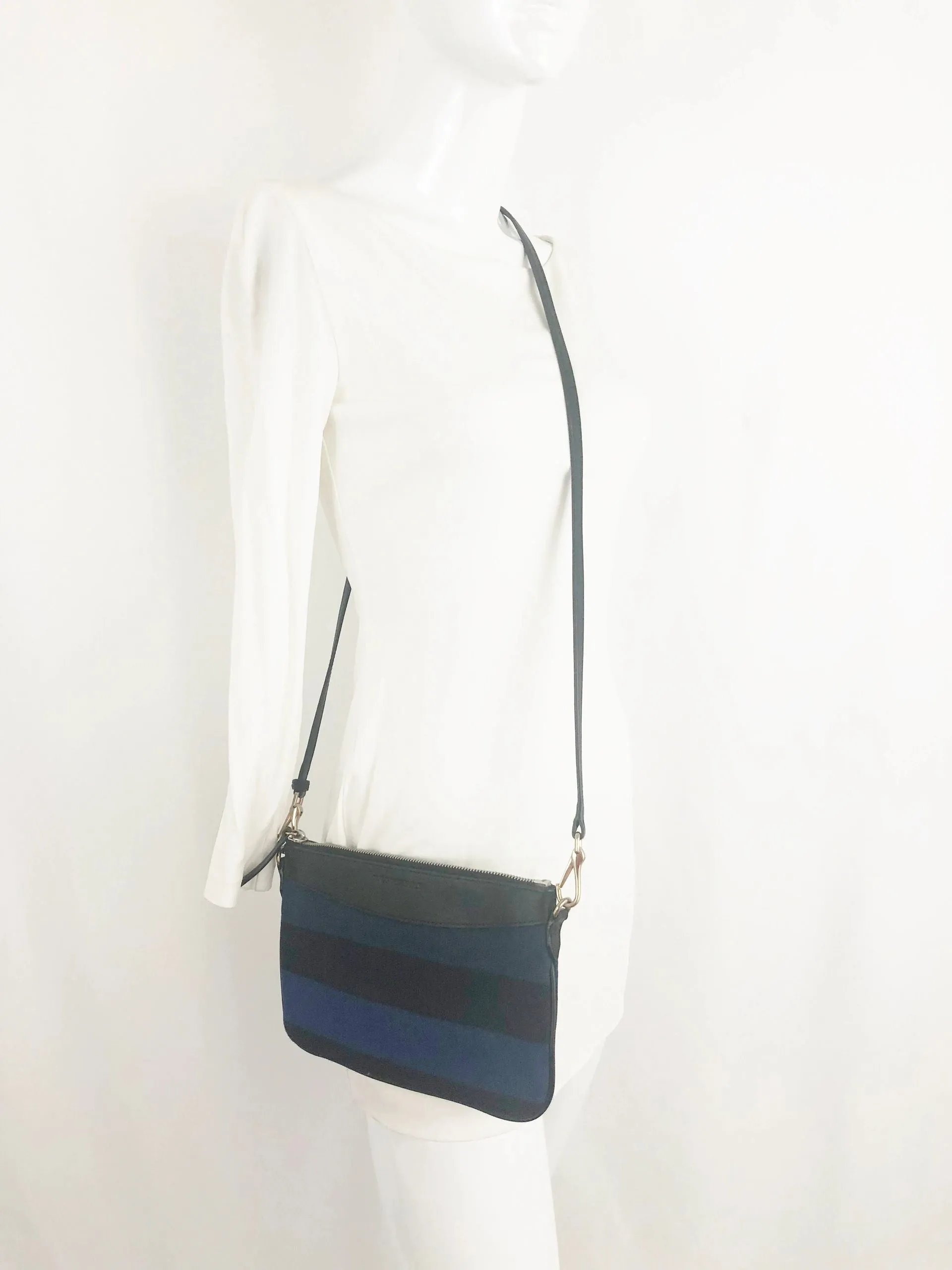 Burberry Striped Canvas Crossbody Bag
