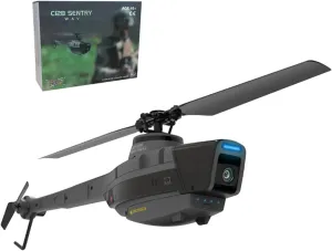 C128 Remote Control Helicopter with 1080P Camera, 2.4G RC 4CH Reconnaissance Military Aircraft with with 6-Axis Gyro Optical Flow Positioning, Scout Drone for Adult
