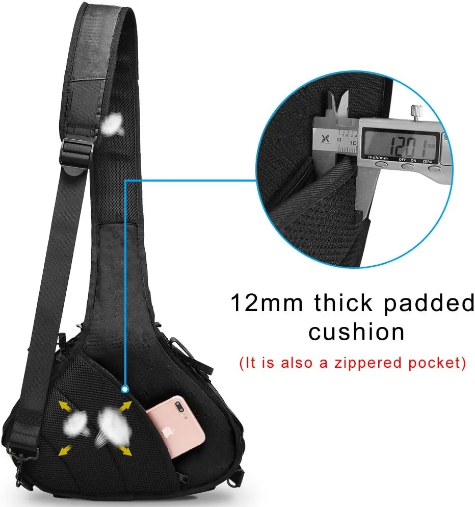 CADeN Camera Bag Sling Backpack Camera Case Waterproof with Rain Cover Tripod Holder, Compatible for DSLR/SLR Mirrorless Cameras (Canon Nikon Sony Pentax) and Accessories Black
