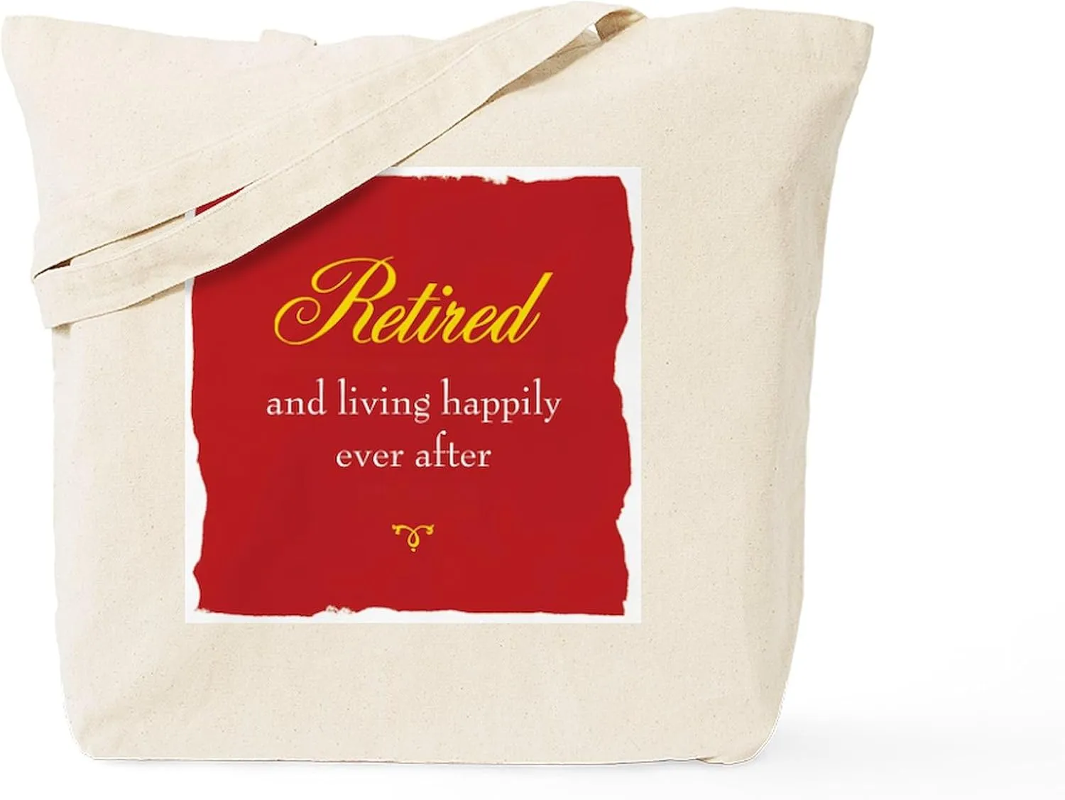 CafePress Happily Retired Tote Bag Reusable Natural Beige Canvas Shopping Bag