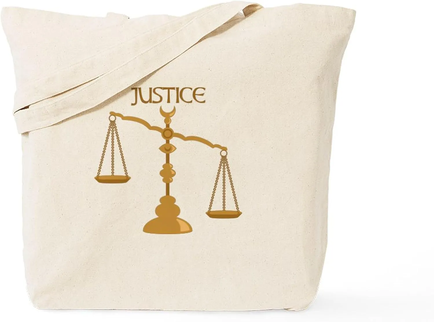 CafePress Justice Tote Bag Reusable Natural Beige Canvas Shopping Bag