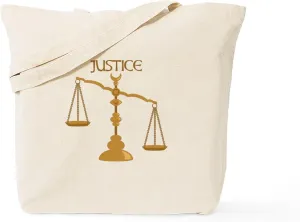 CafePress Justice Tote Bag Reusable Natural Beige Canvas Shopping Bag