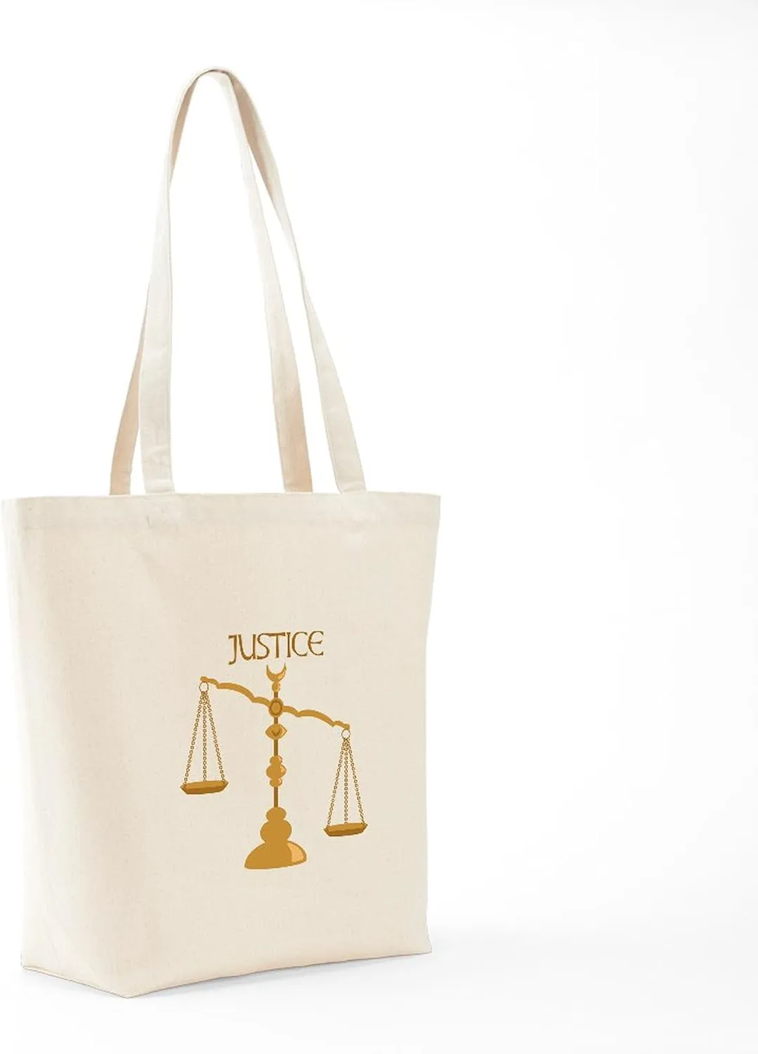 CafePress Justice Tote Bag Reusable Natural Beige Canvas Shopping Bag
