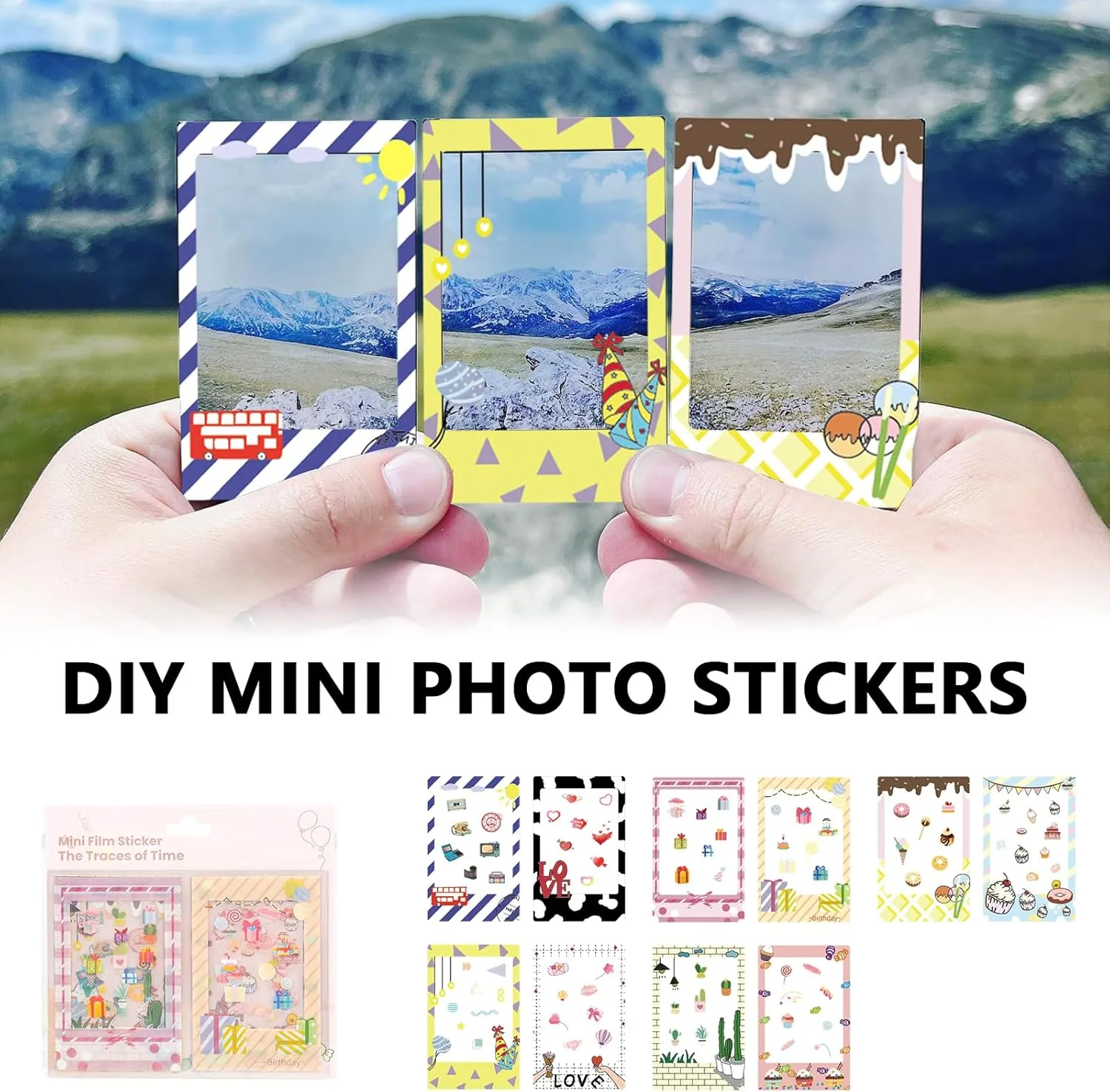 CAIYOULE Camera Bag for Fujifilm Instax Mini 12 Instant Film Camera and Clear Case Double Protection Camera and 10 Pcs Mini Photo Border Sticker(No Camera)-Purple