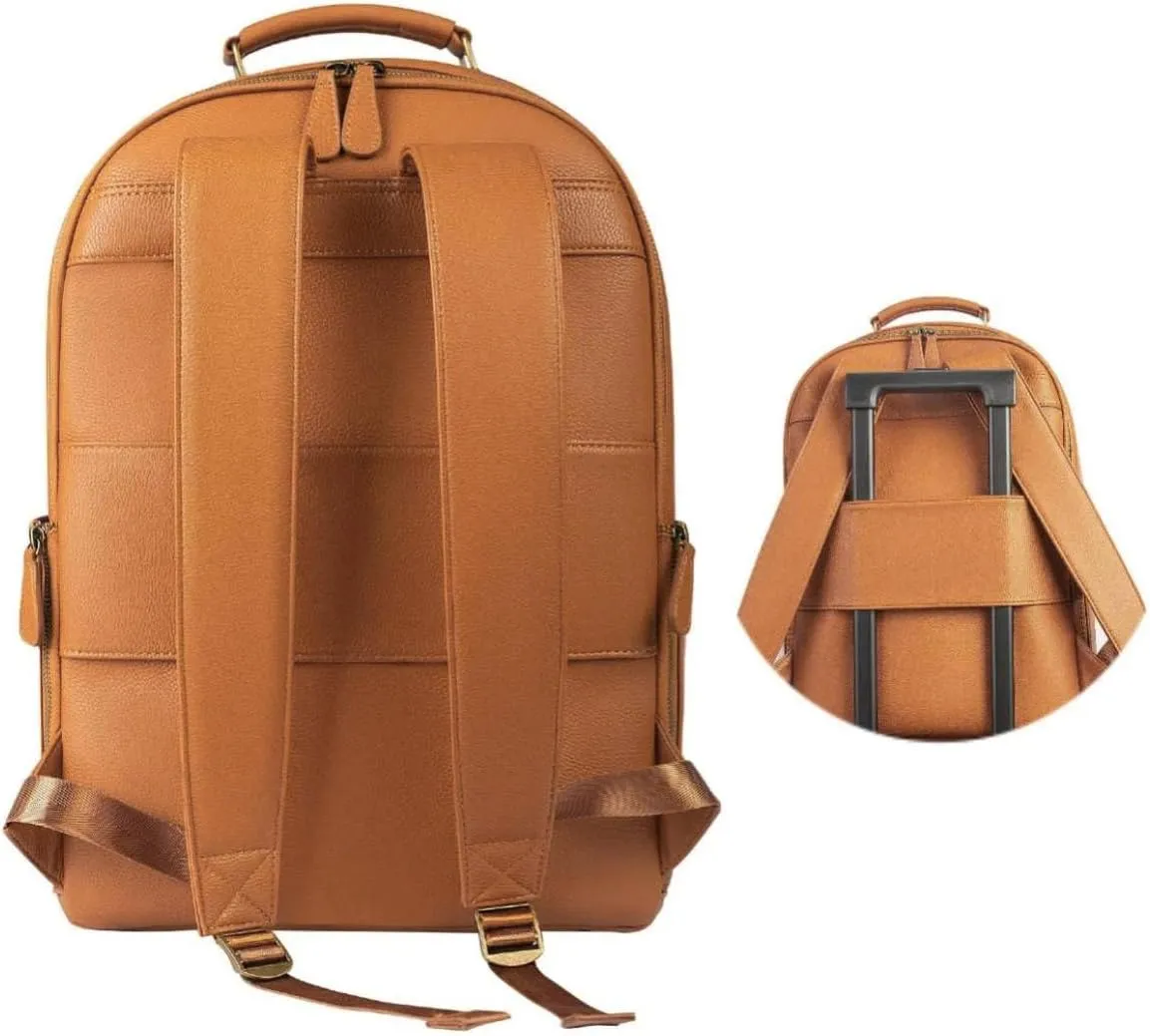 Camera Backpack Classic PU Leather for DSLR, Professional Camera Bag for Photographers with 15 Inch Laptop Compartment Large 20L