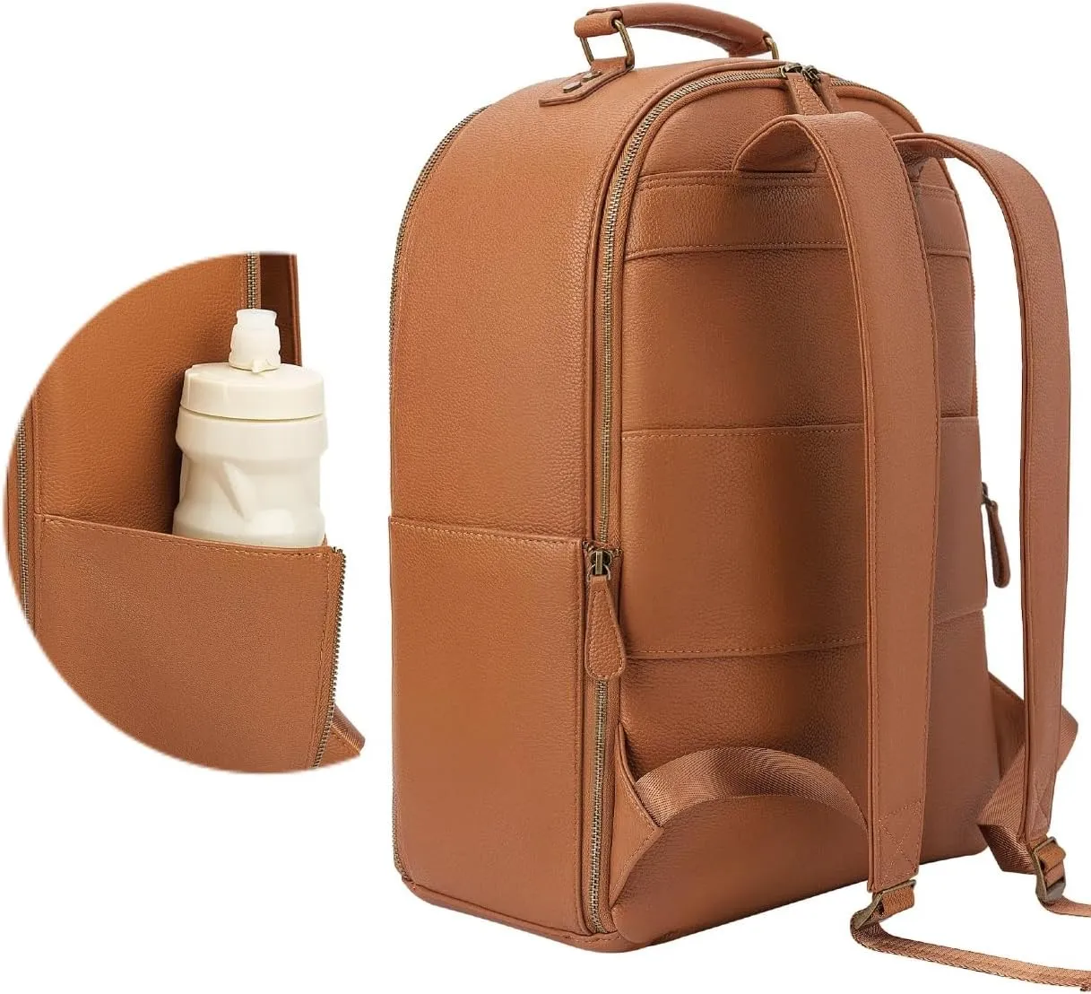 Camera Backpack Classic PU Leather for DSLR, Professional Camera Bag for Photographers with 15 Inch Laptop Compartment Large 20L